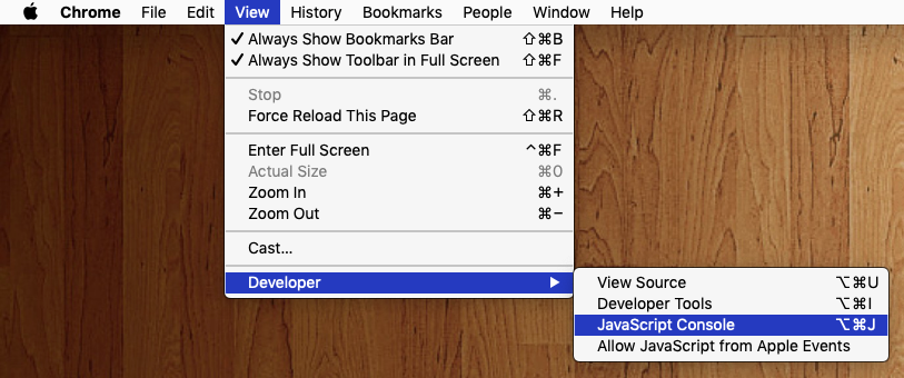 MacChromeJavascriptConsole