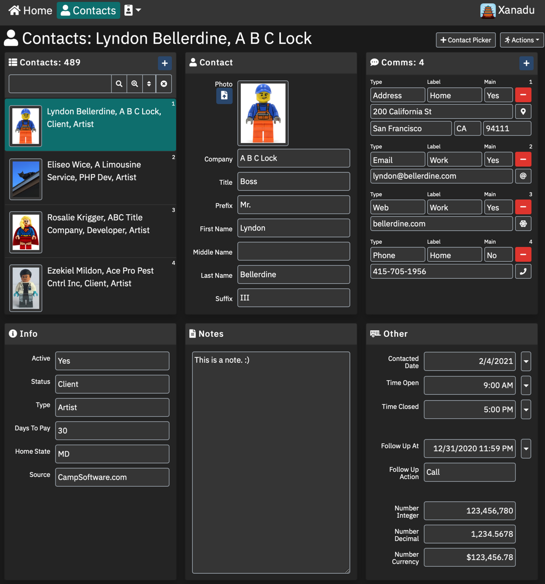 Contacts module preview