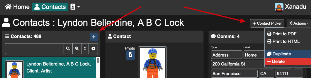 Actions module preview